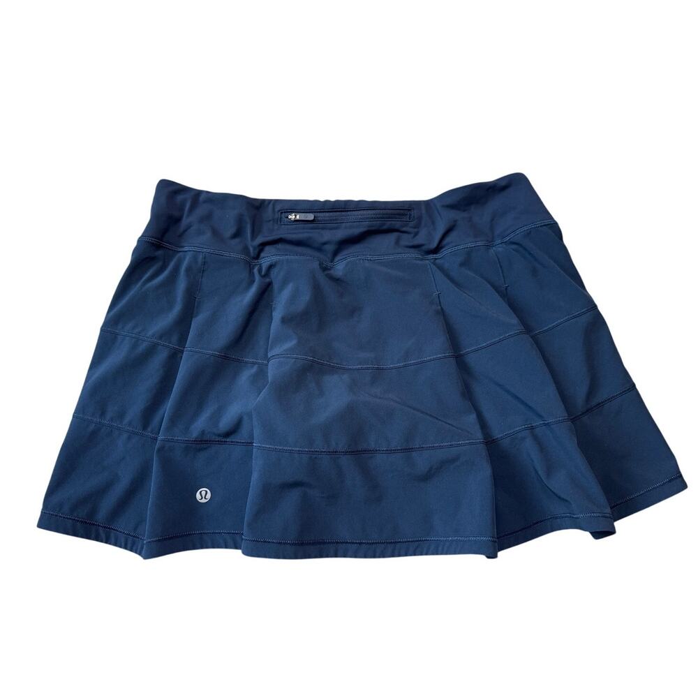 Lululemon Pace Rival Mid-Rise Tennis Skirt Navy Blue Women's Size 10 Skort - Picture 3 of 9